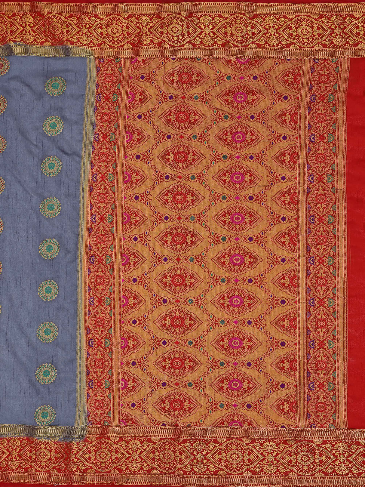 Mimosa Womens Art Silk Saree Dharmavaram Grey Color