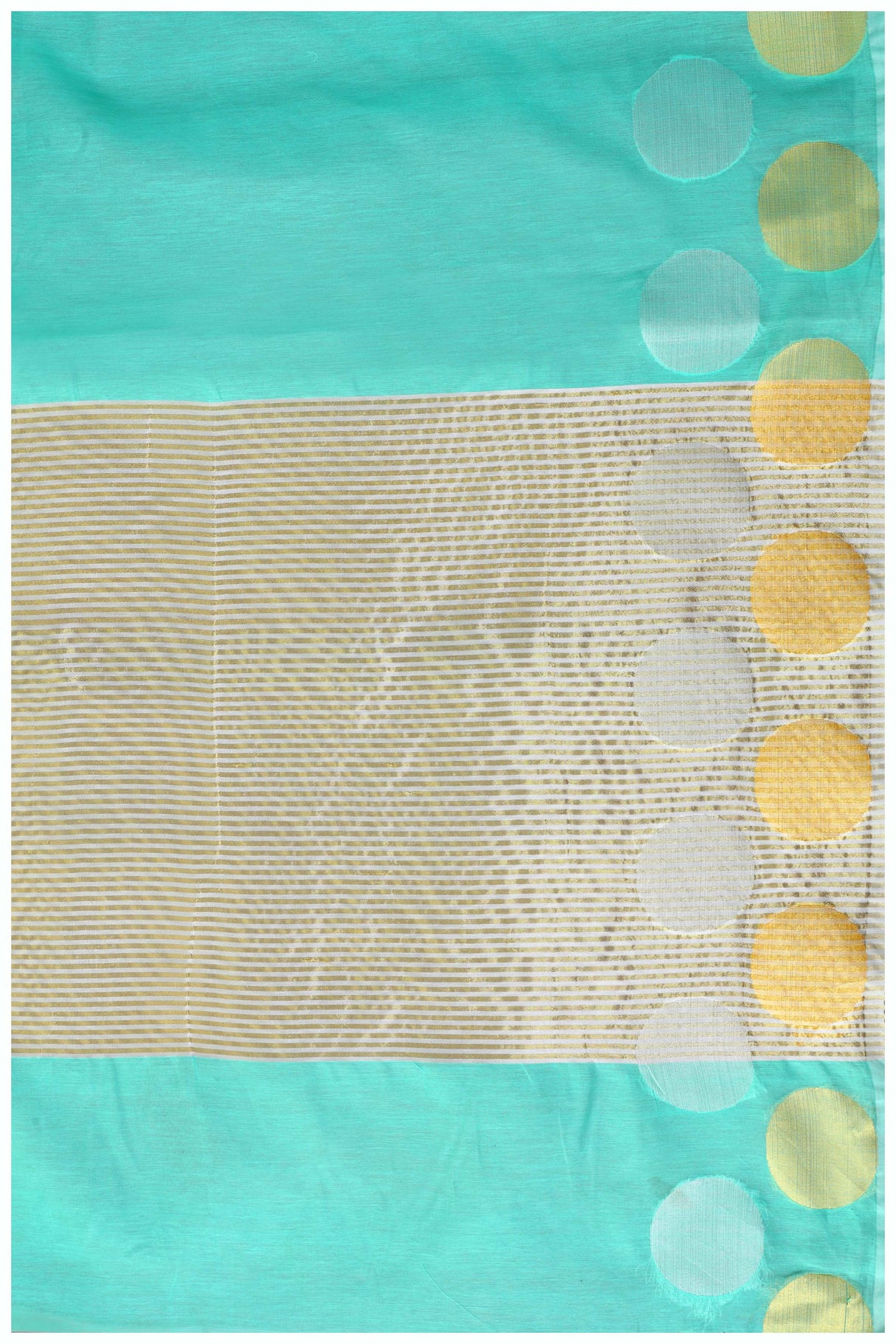 Mimosa Womens Cotton Saree Kanjivaram style Rama Color