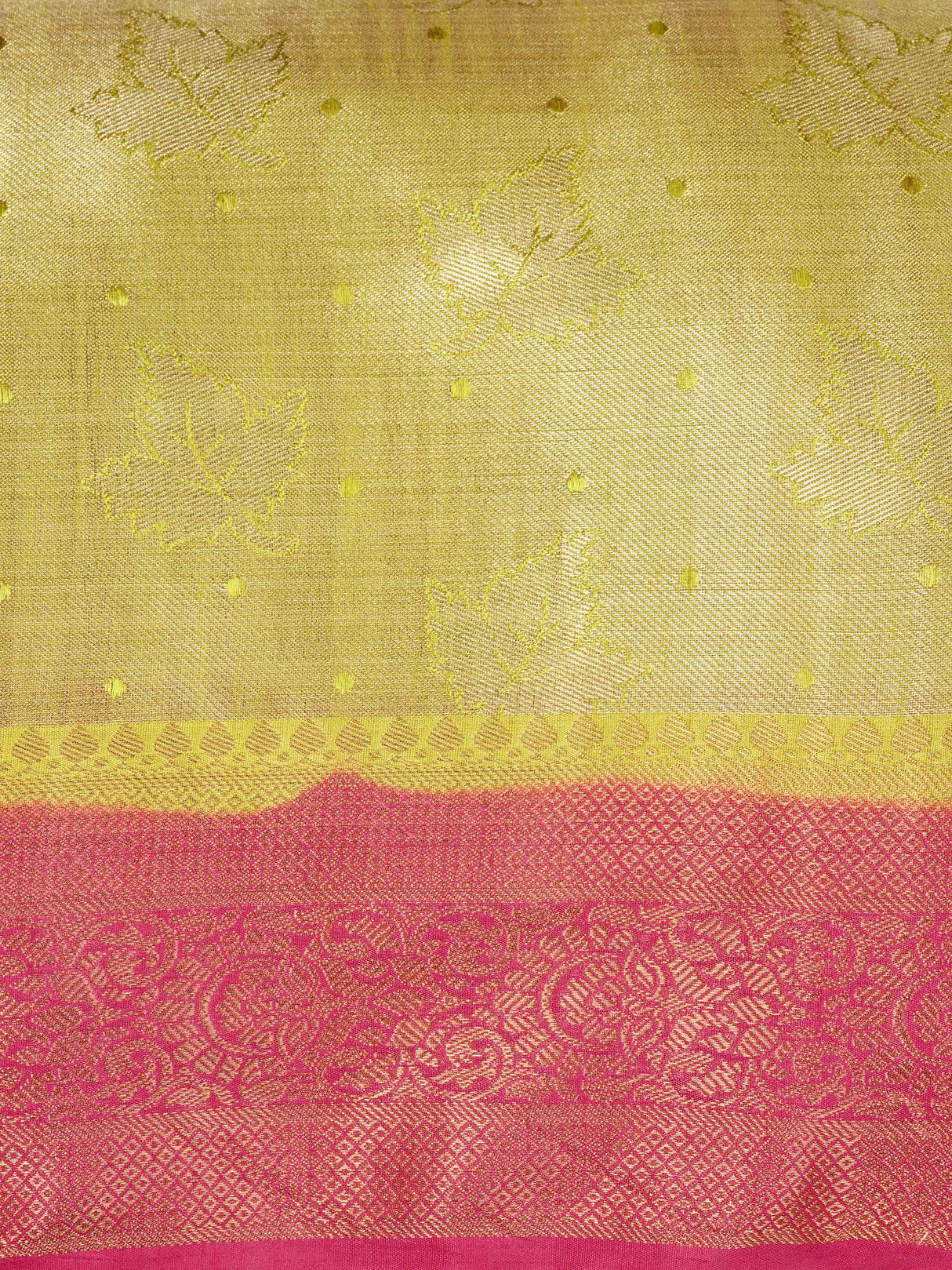 Mimosa Womens Art Silk Saree Kanjivaram Yellow Color