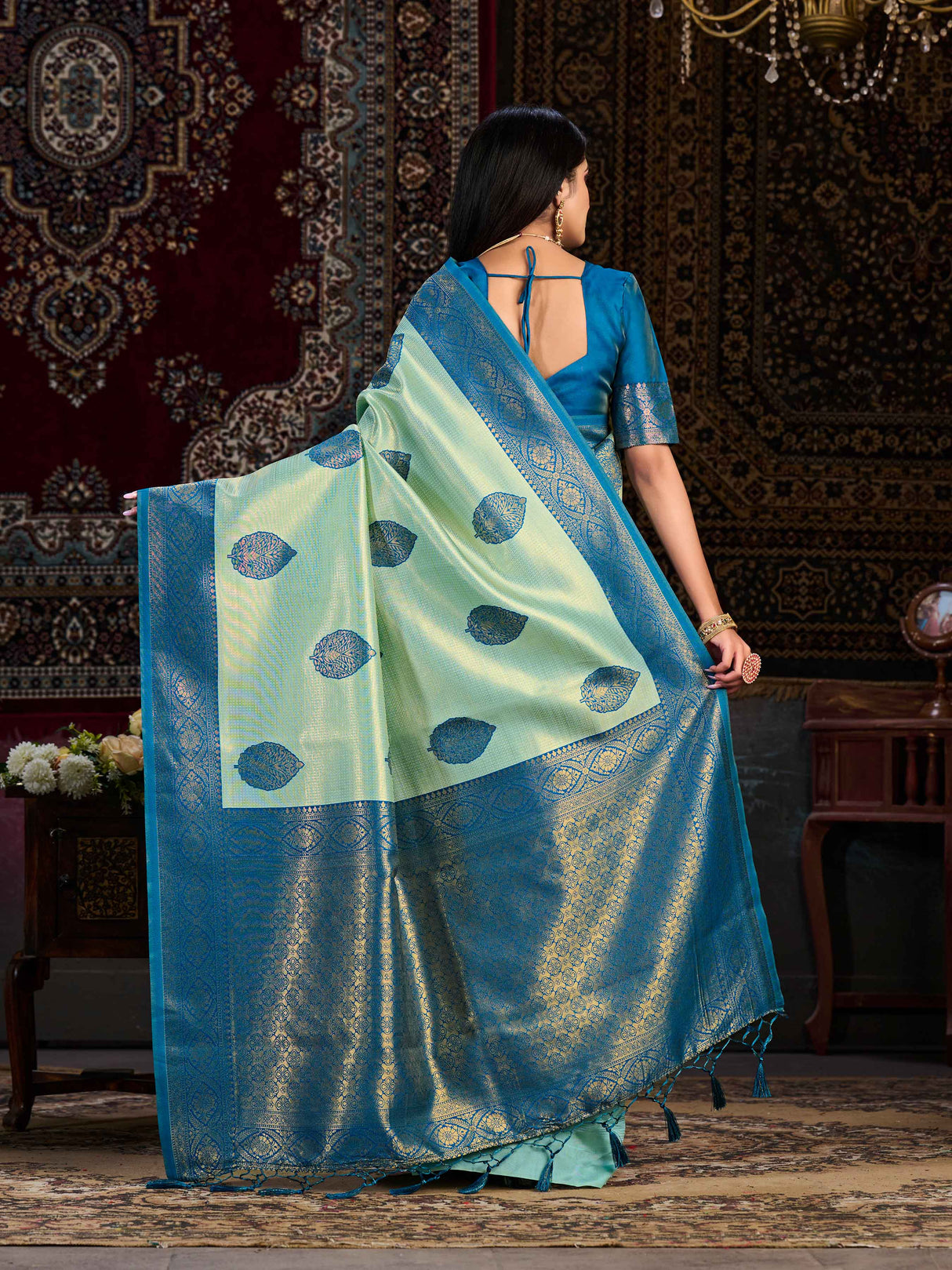 Mimosa Women's Woven Design Kanjivaram Art Silk Saree With Blouse Piece : SA0000900RM