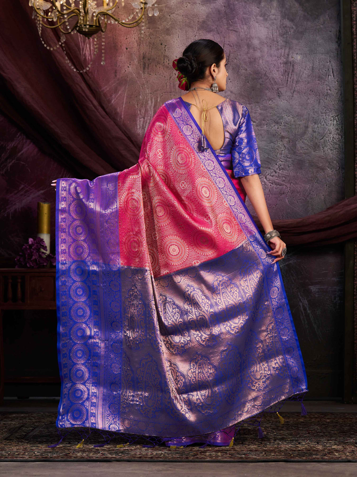 Mimosa Women's Woven Design Kanjivaram Art Silk Saree With Blouse Piece : SA0000912RN