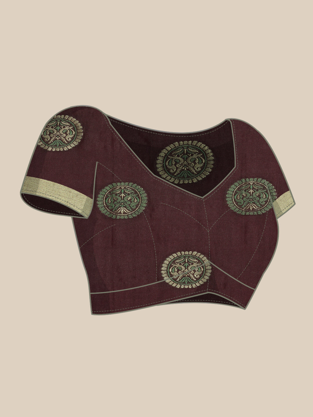 Mimosa Womens Art Silk Saree Kanjivaram Chocolate Color