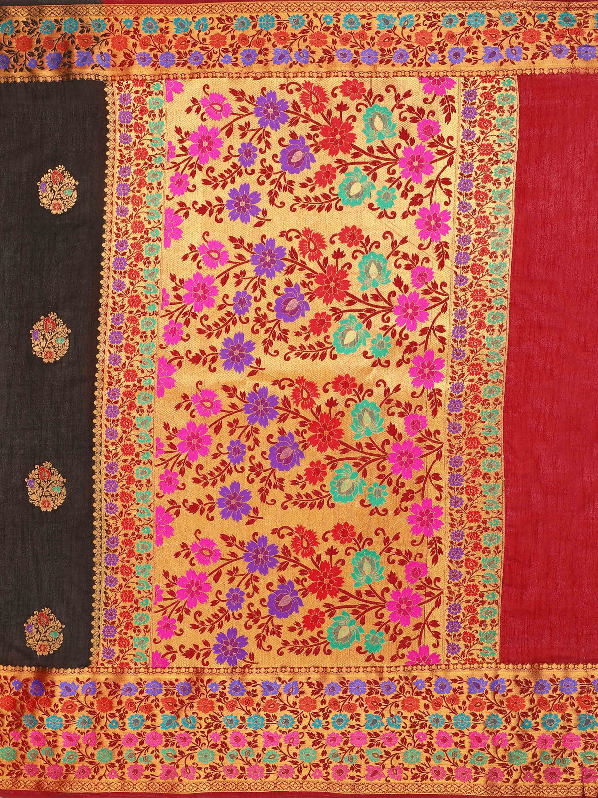 Mimosa Womens Art Silk Saree Dharmavaram Chocolate Color