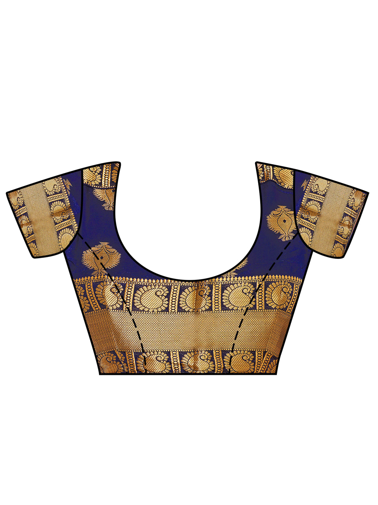 Mimosa Womens Art Silk Saree Kanjivaram Navy Blue Color