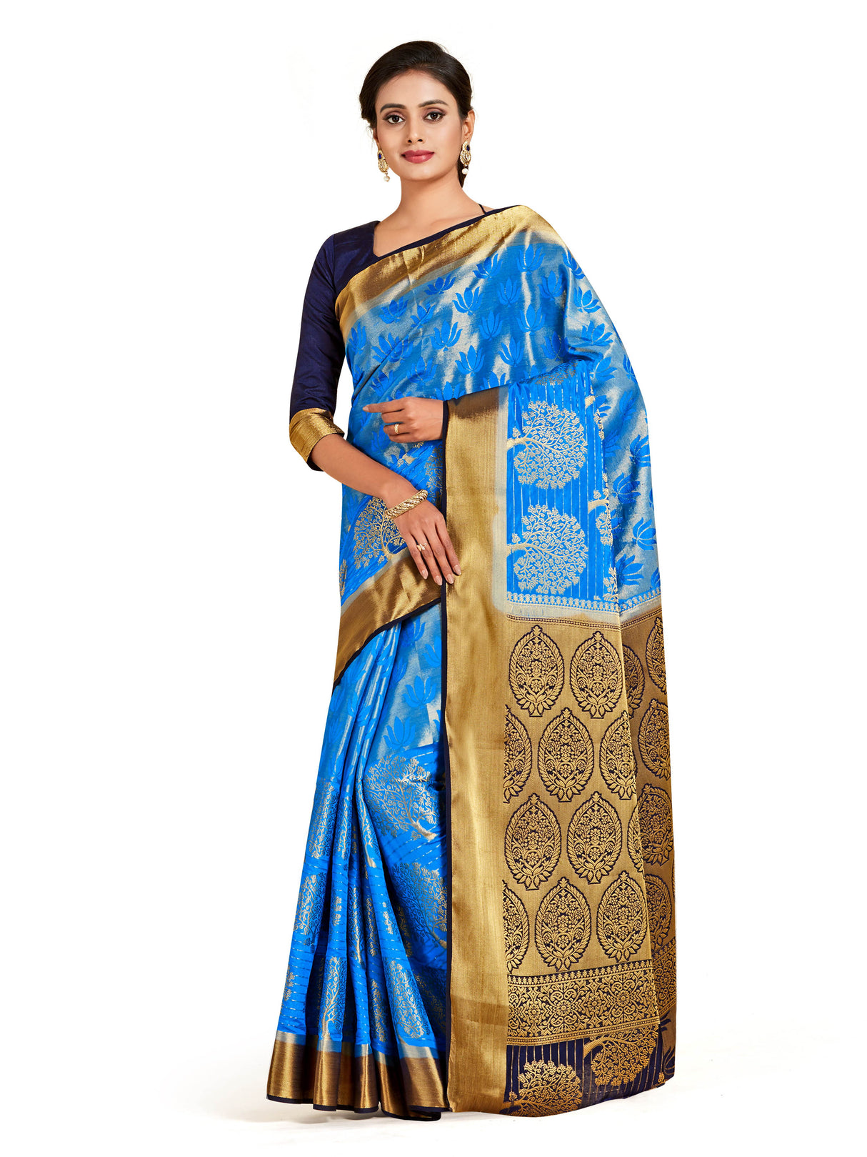Mimosa Womens Art Silk Saree Kanjivaram Ananda Color