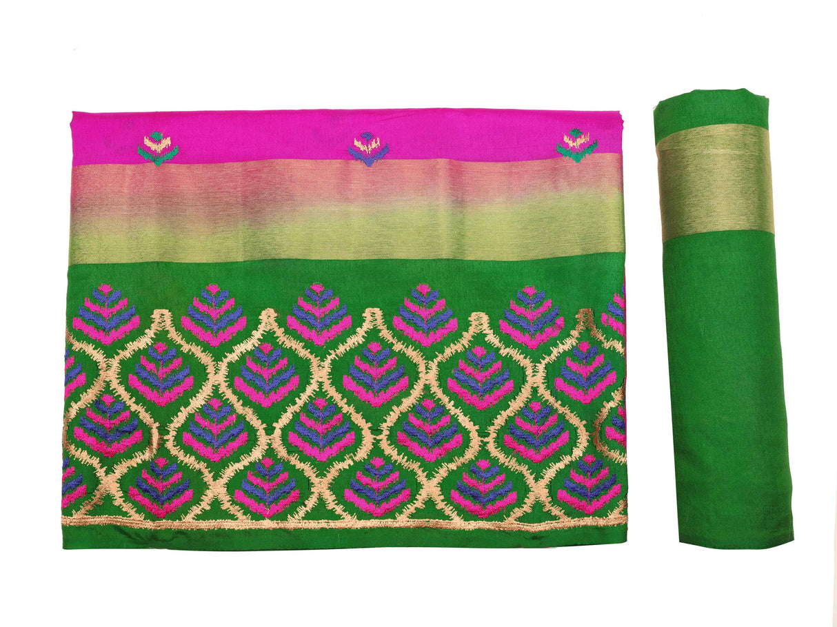 Mimosa Womens Art Silk Saree Kanjivaram Mejanta Color