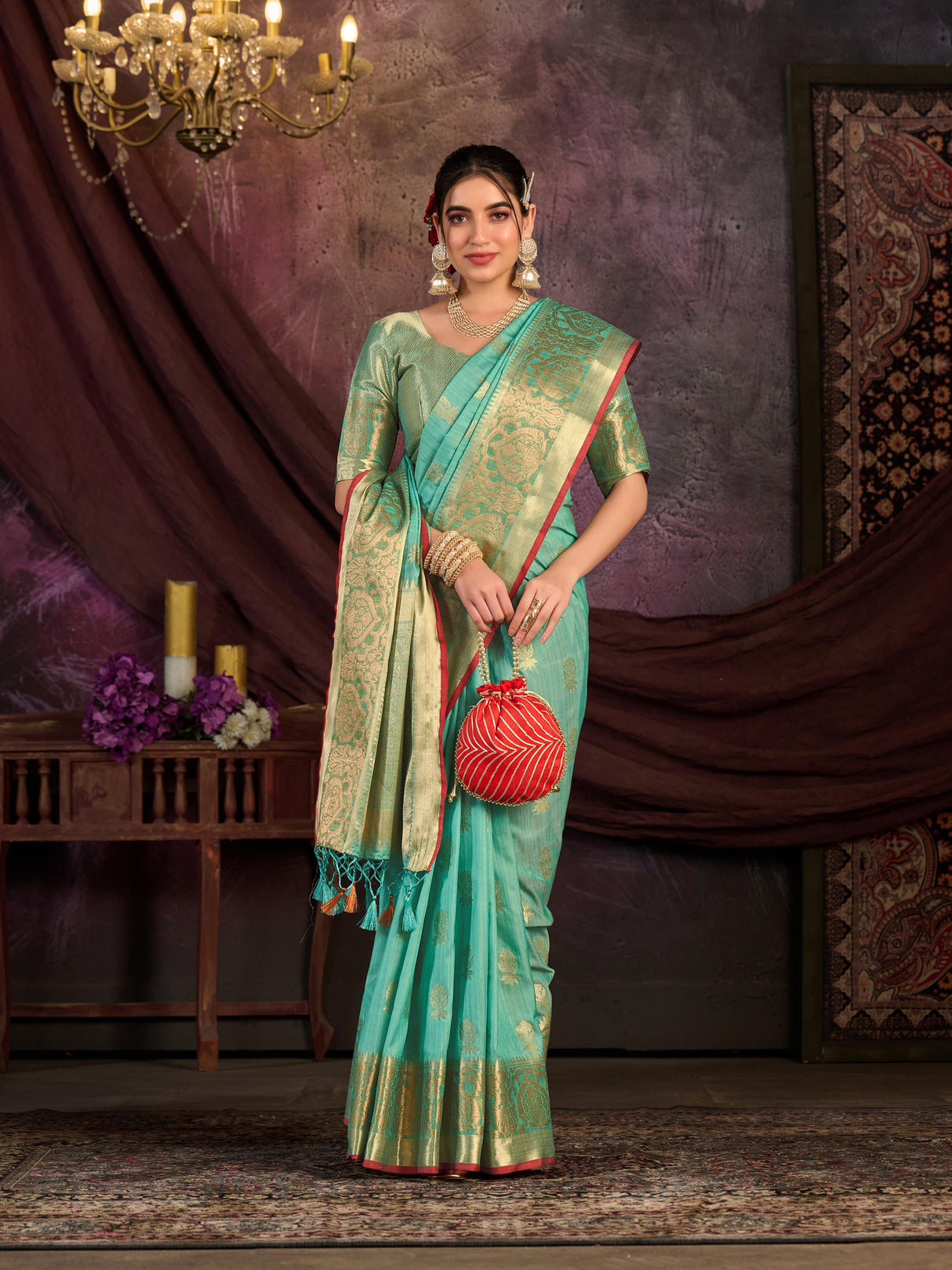 Mimosa Women's Woven Design Chhattisgarh Art Silk Saree With Blouse Piece : SA0000862RM