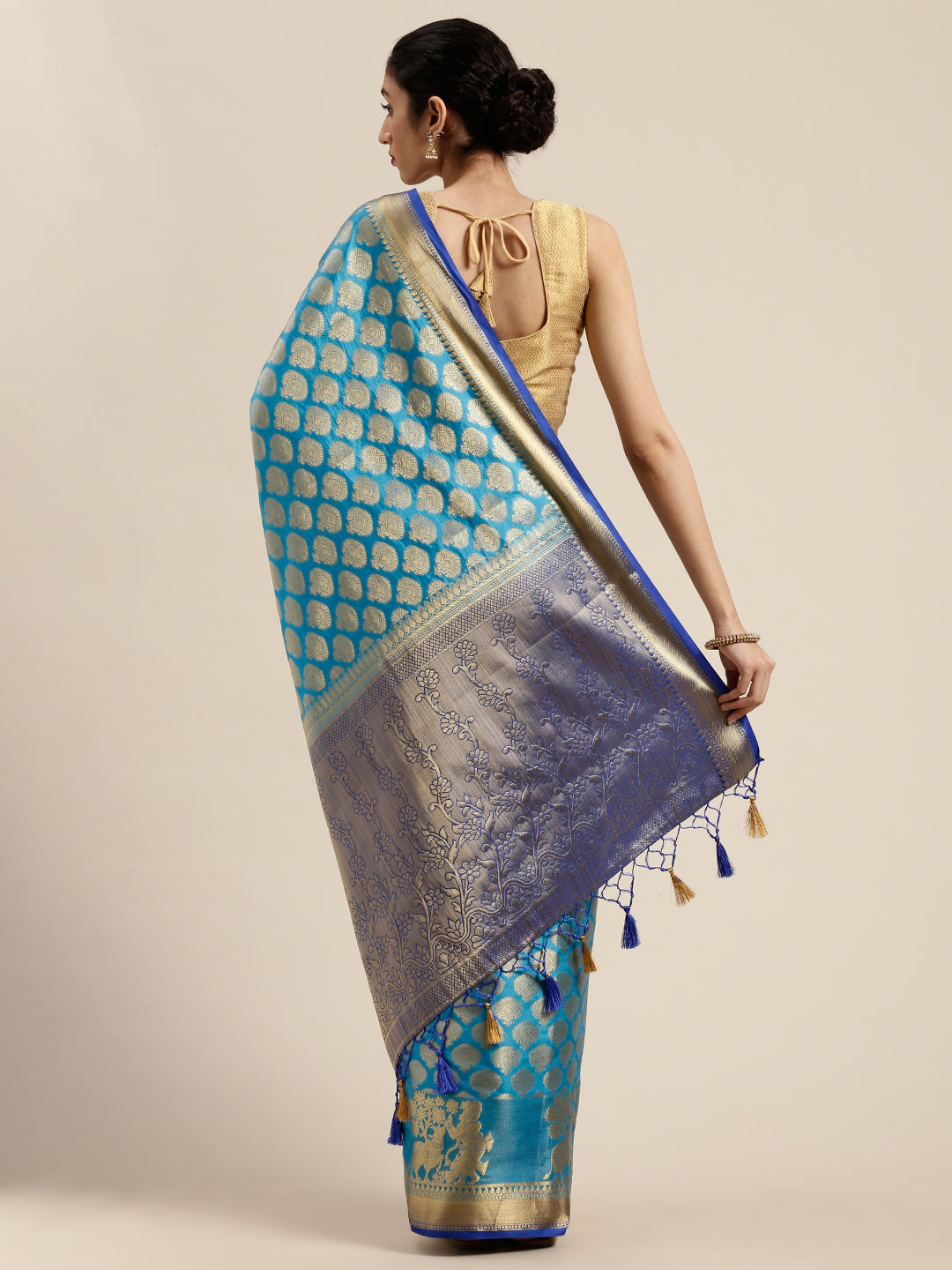 Mimosa Womens Art Silk Saree Kanjivaram Ananda Color