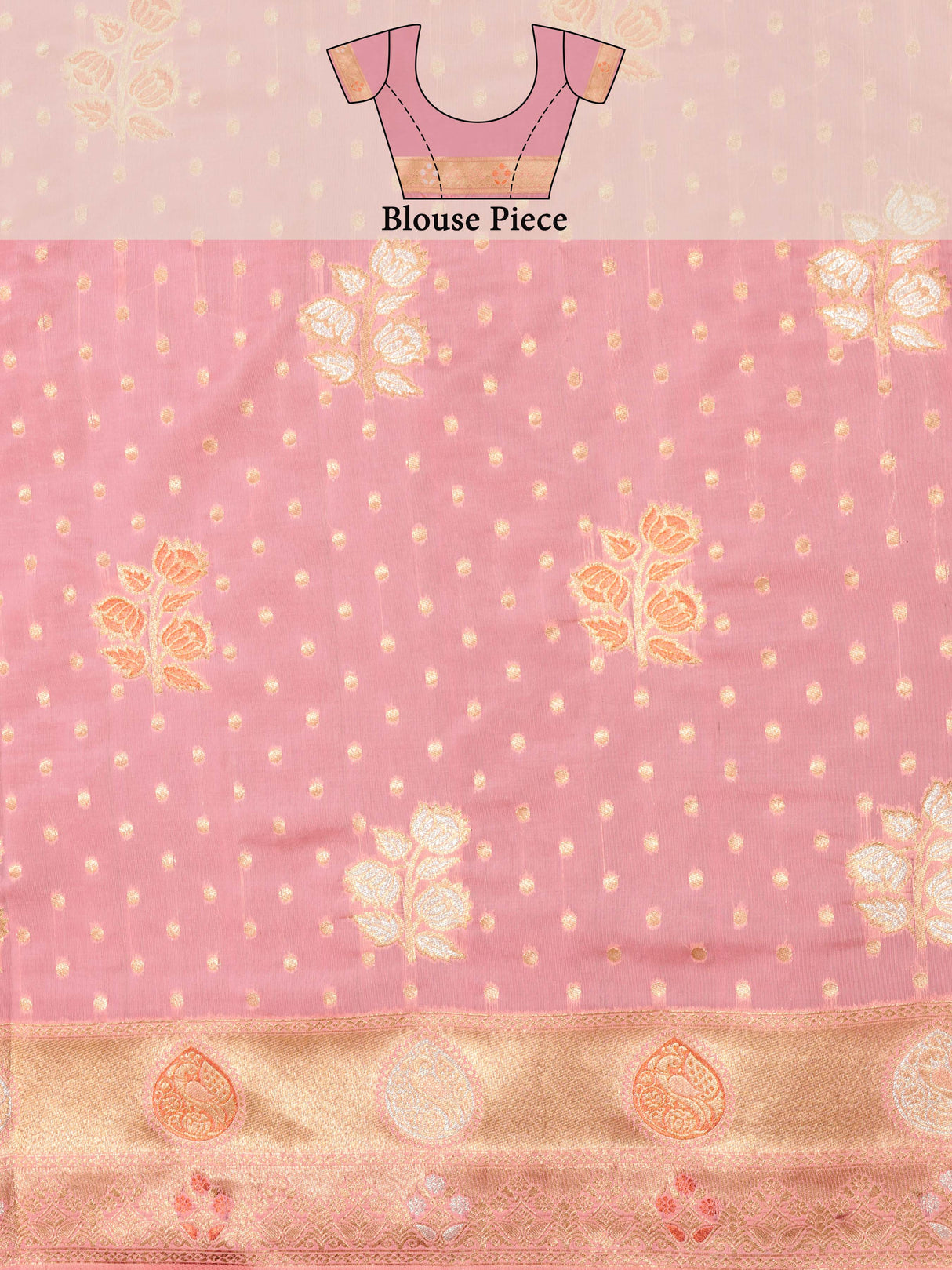 Mimosa Women's Woven Design Kanjivaram Art Silk Saree With Blouse Piece : SA0000905PNK