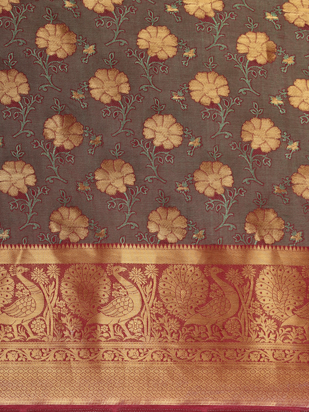 Mimosa Womens Art Silk Saree Kanjivaram Wine Color