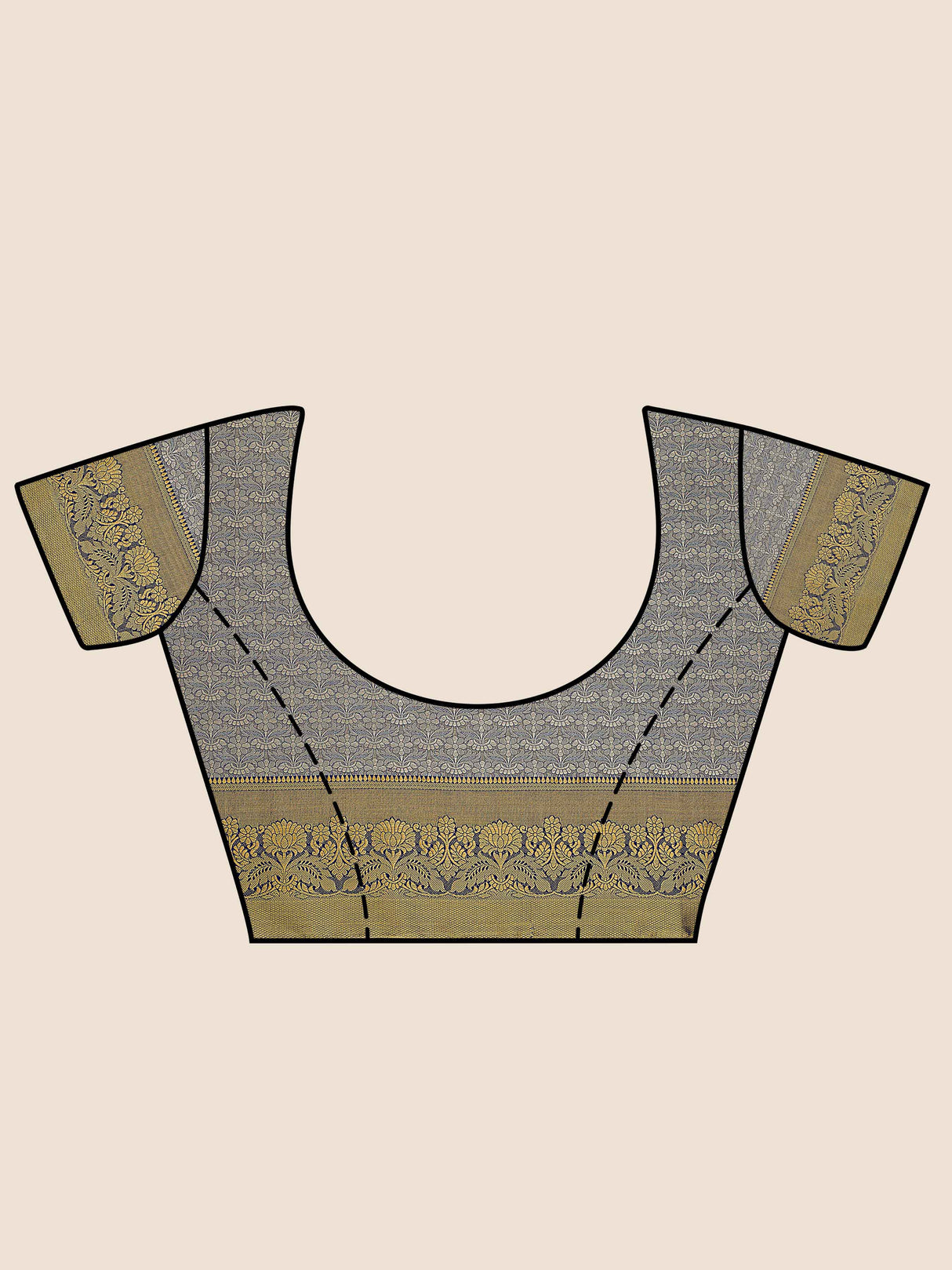 Mimosa Womens Art Silk Saree Kanjivaram Grey Color