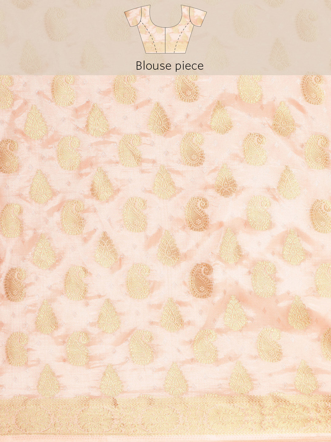 Mimosa Womens Art Silk Saree Kanjivaram Peach Color