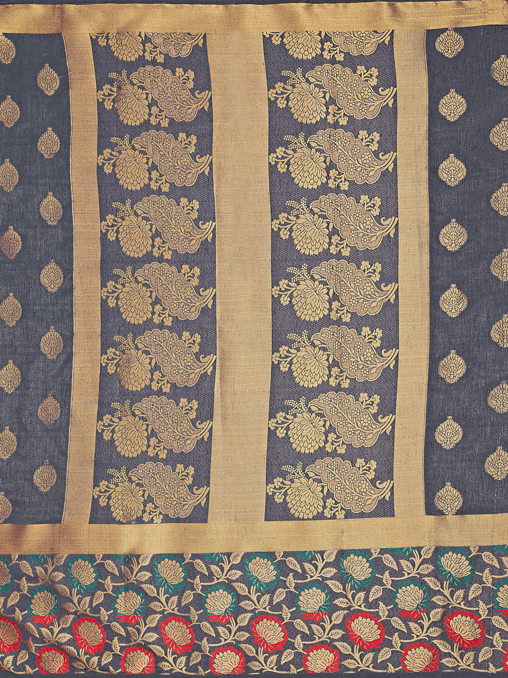 Mimosa Womens Art Silk Saree Kanjivaram Grey Color