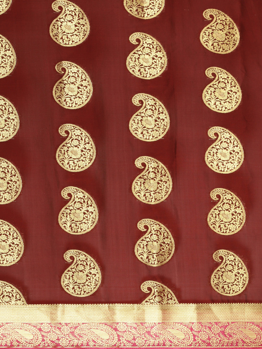 Mimosa Womens Crepe Saree Mysore Silk Maroon Color