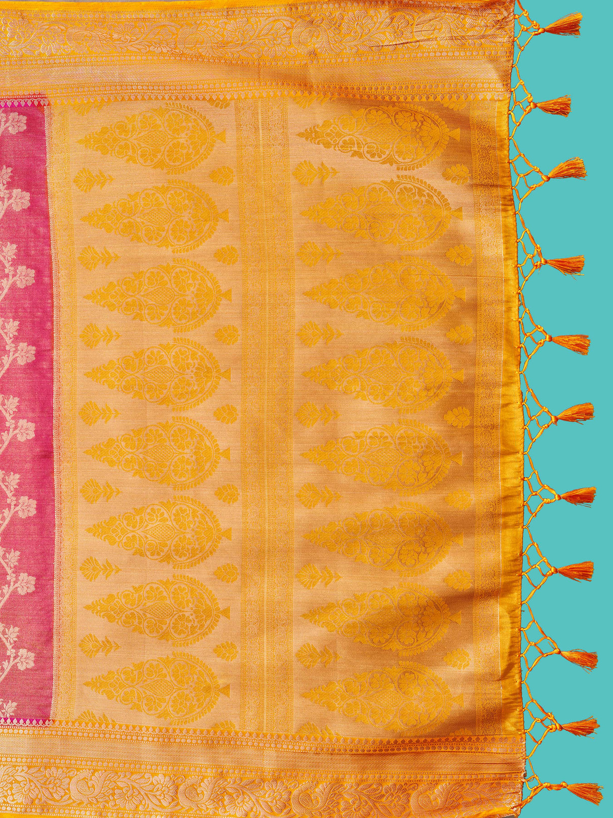 Mimosa Women's Woven Design Kanjivaram Style Art Silk Saree With Blouse Piece : SA0000394RNFREE