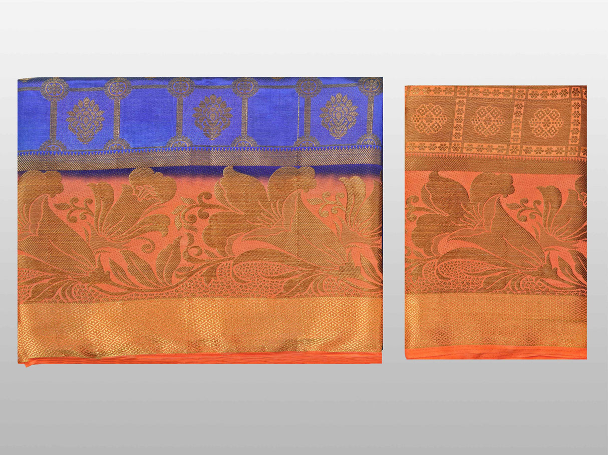 Mimosa Womens Art Silk Saree Kanjivaram Royal Blue Color