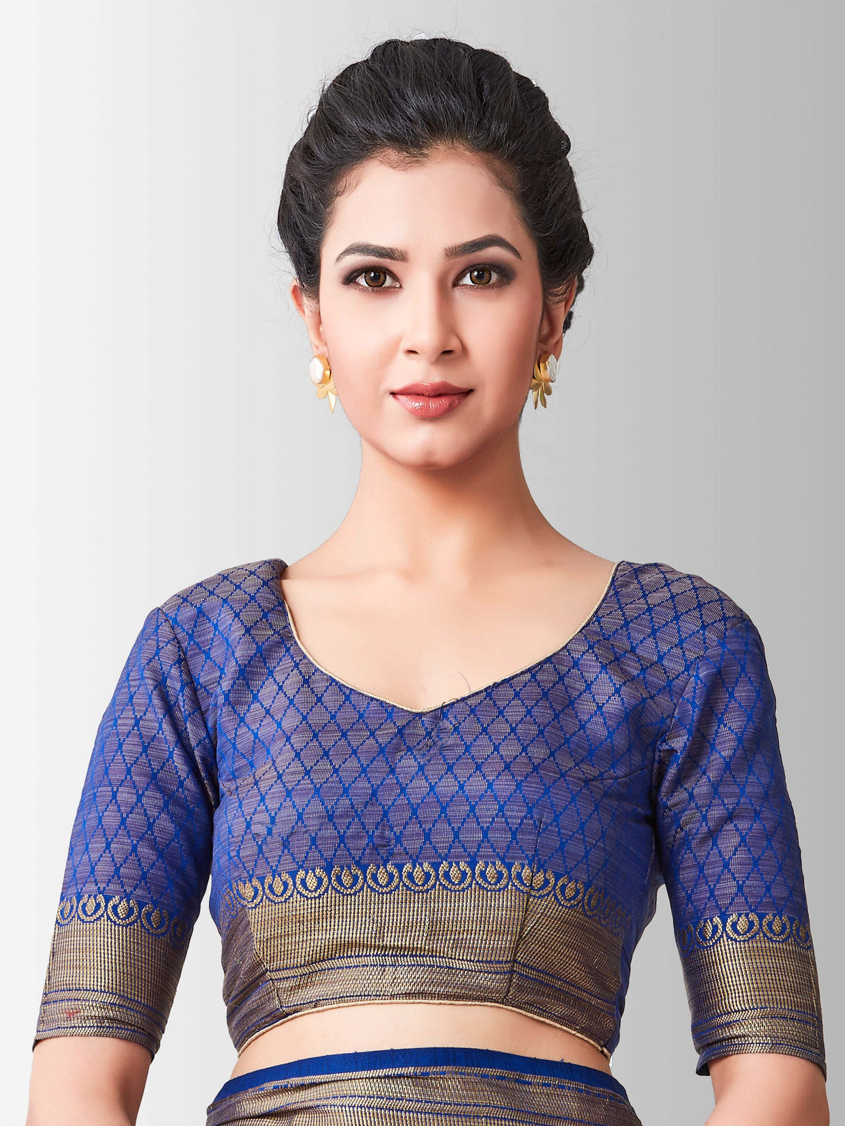 Mimosa Womens Art Silk Saree Kanjivaram Royal Blue Color