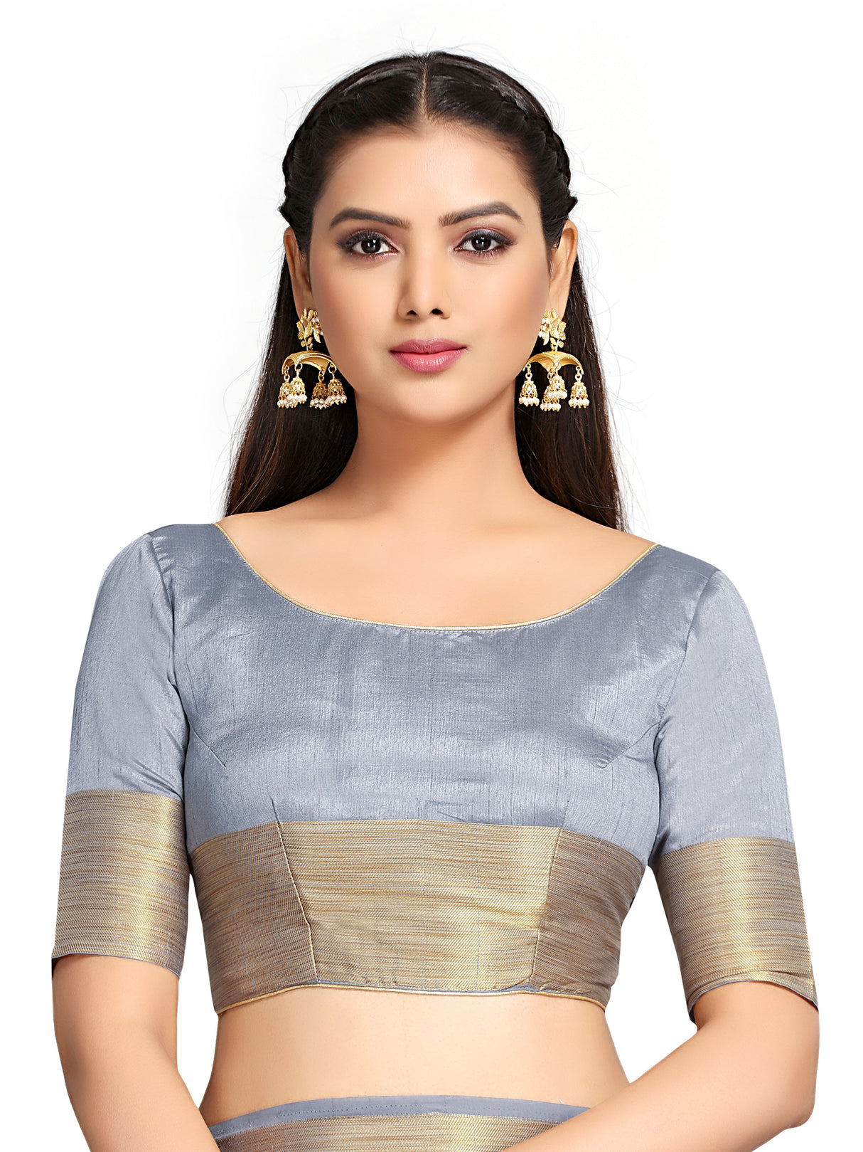 Mimosa Womens Art Silk Saree Kanjivaram Grey Color