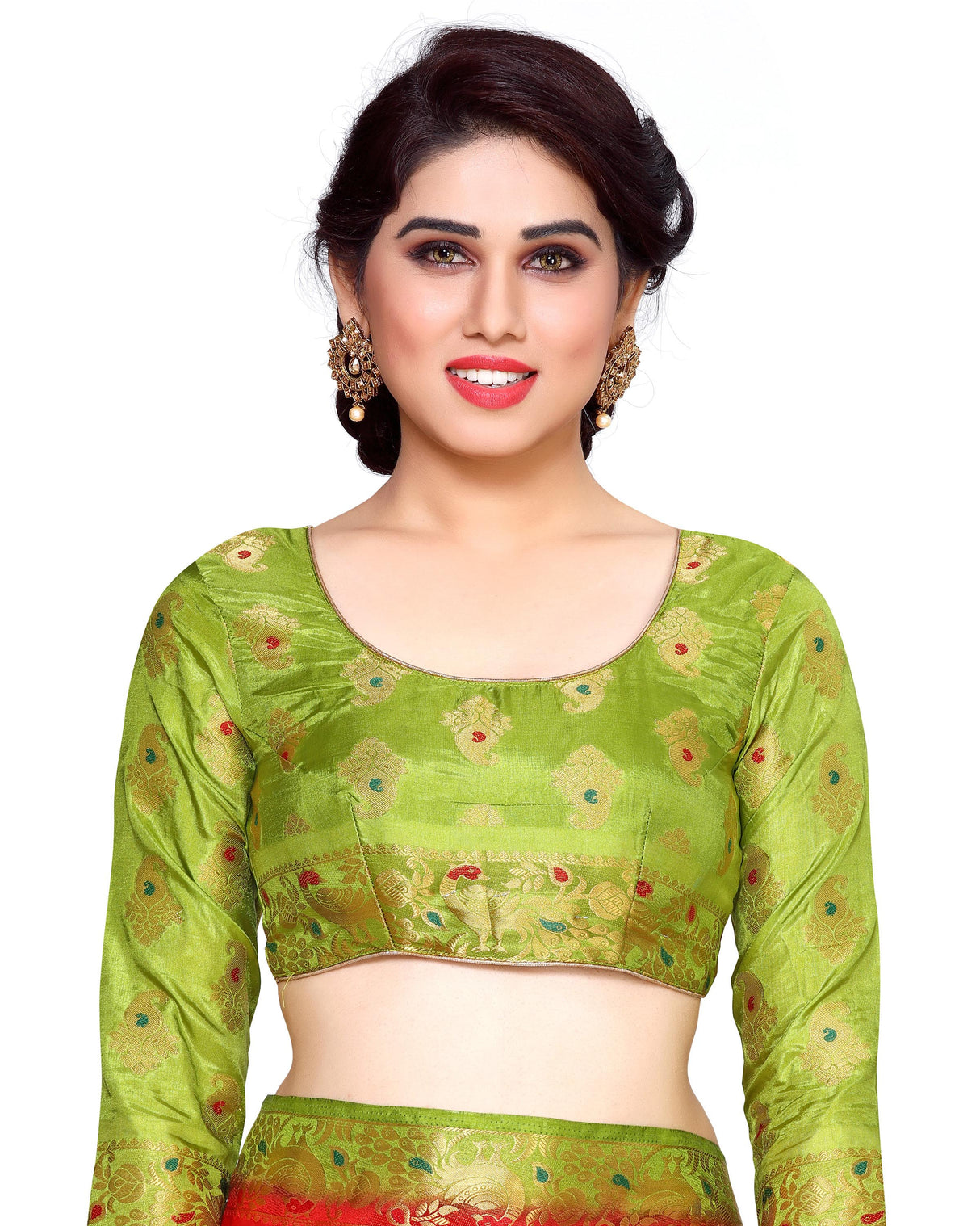 Mimosa Womens Art Silk Saree Kanjivaram Red Color