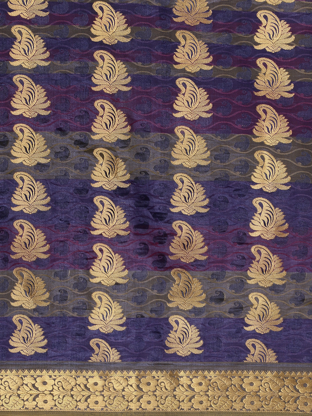 Mimosa Womens Art Silk Saree Kanjivaram Navy Blue Color