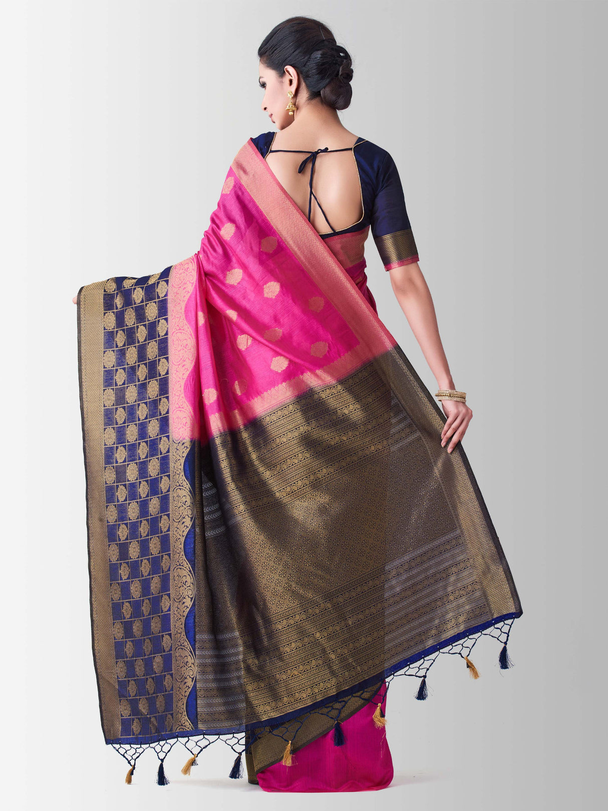 Mimosa Womens Art Silk Saree Kanjivaram Gajjari Color