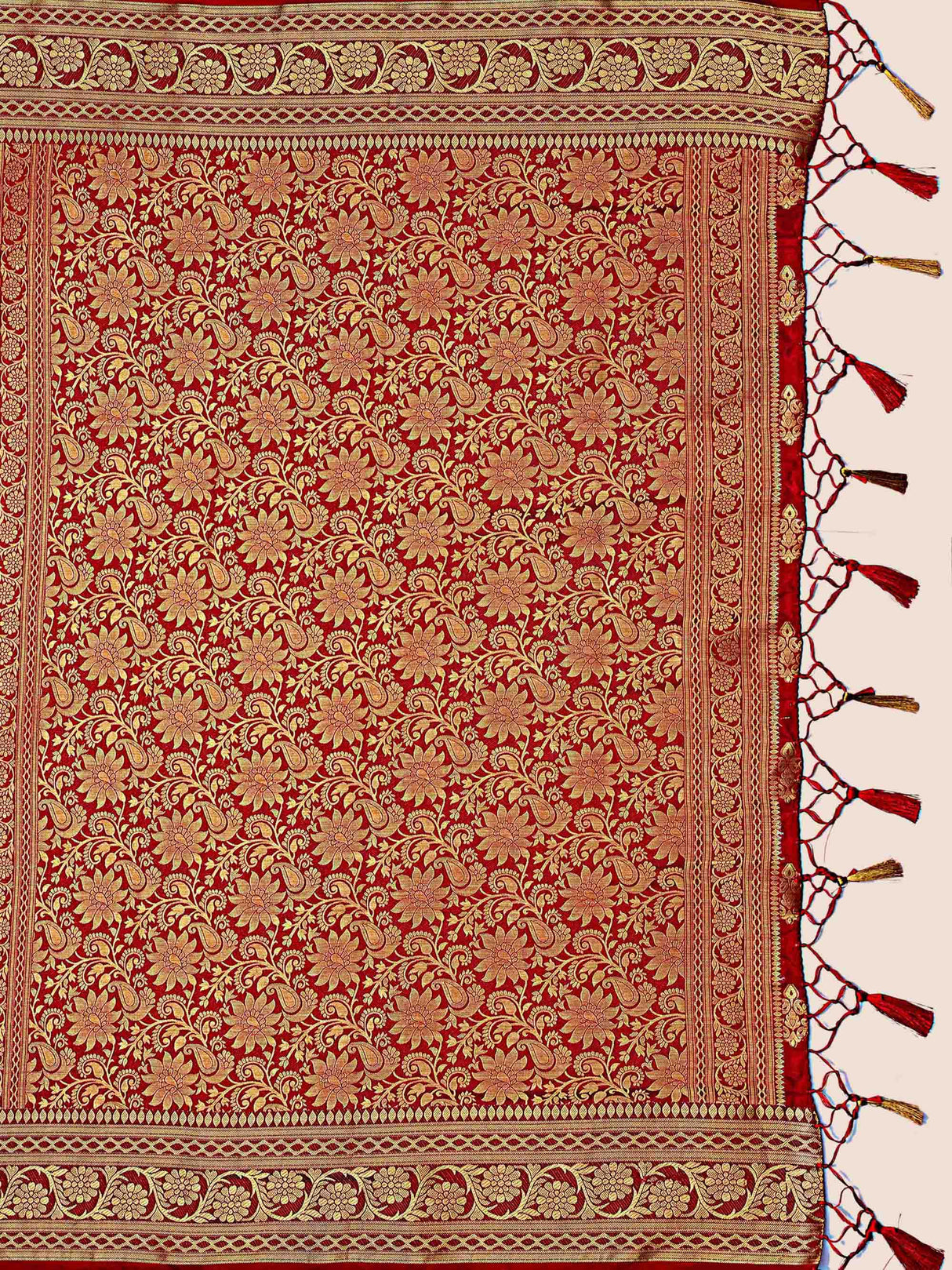 Mimosa Womens Art Silk Saree Kanjivaram Halfwhite Color