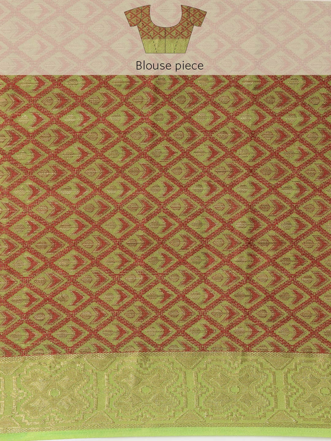 Mimosa Womens Art Silk Saree Patola Pista Color