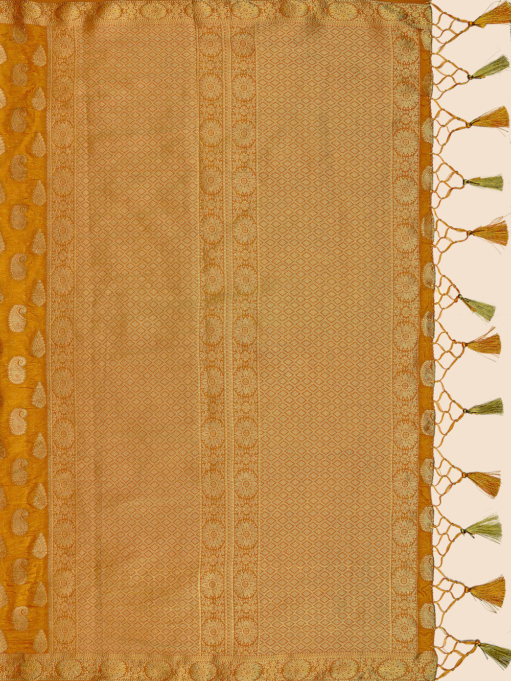 Mimosa Womens Art Silk Saree Kanjivaram Mustard Color