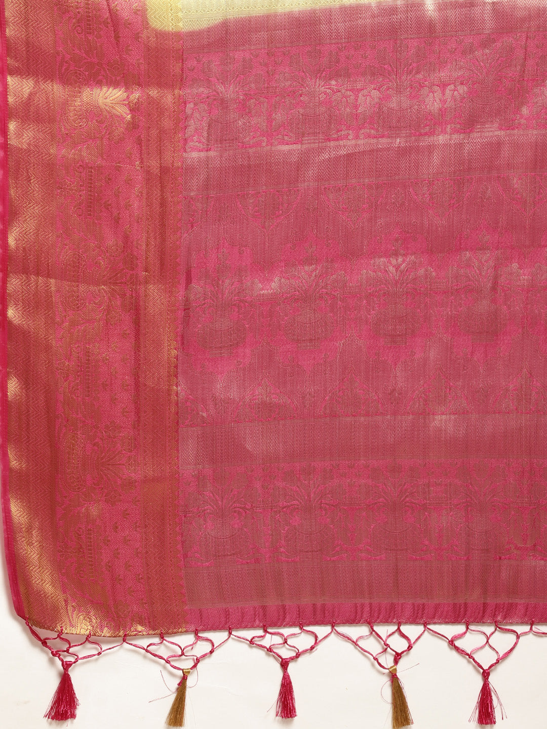 Mimosa Womens Art Silk Saree Banarasi Pista Color