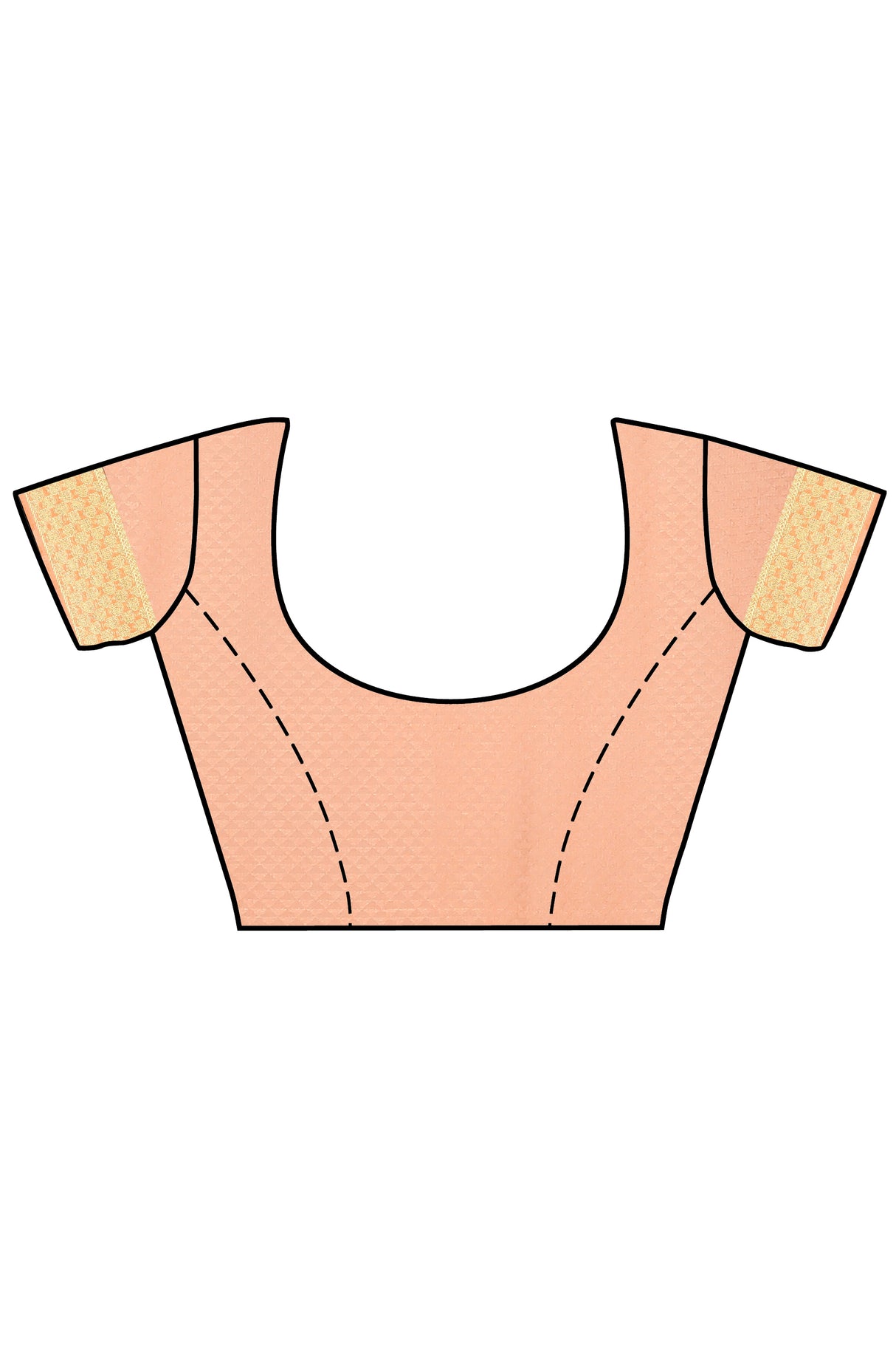 Mimosa Womens Crepe Saree Mysore Silk style Peach Color