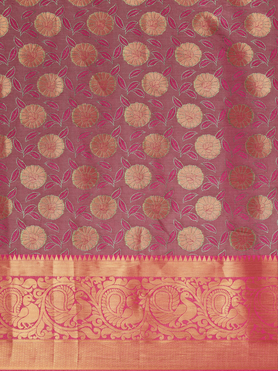 Mimosa Womens Art Silk Saree Kanjivaram Rani Color