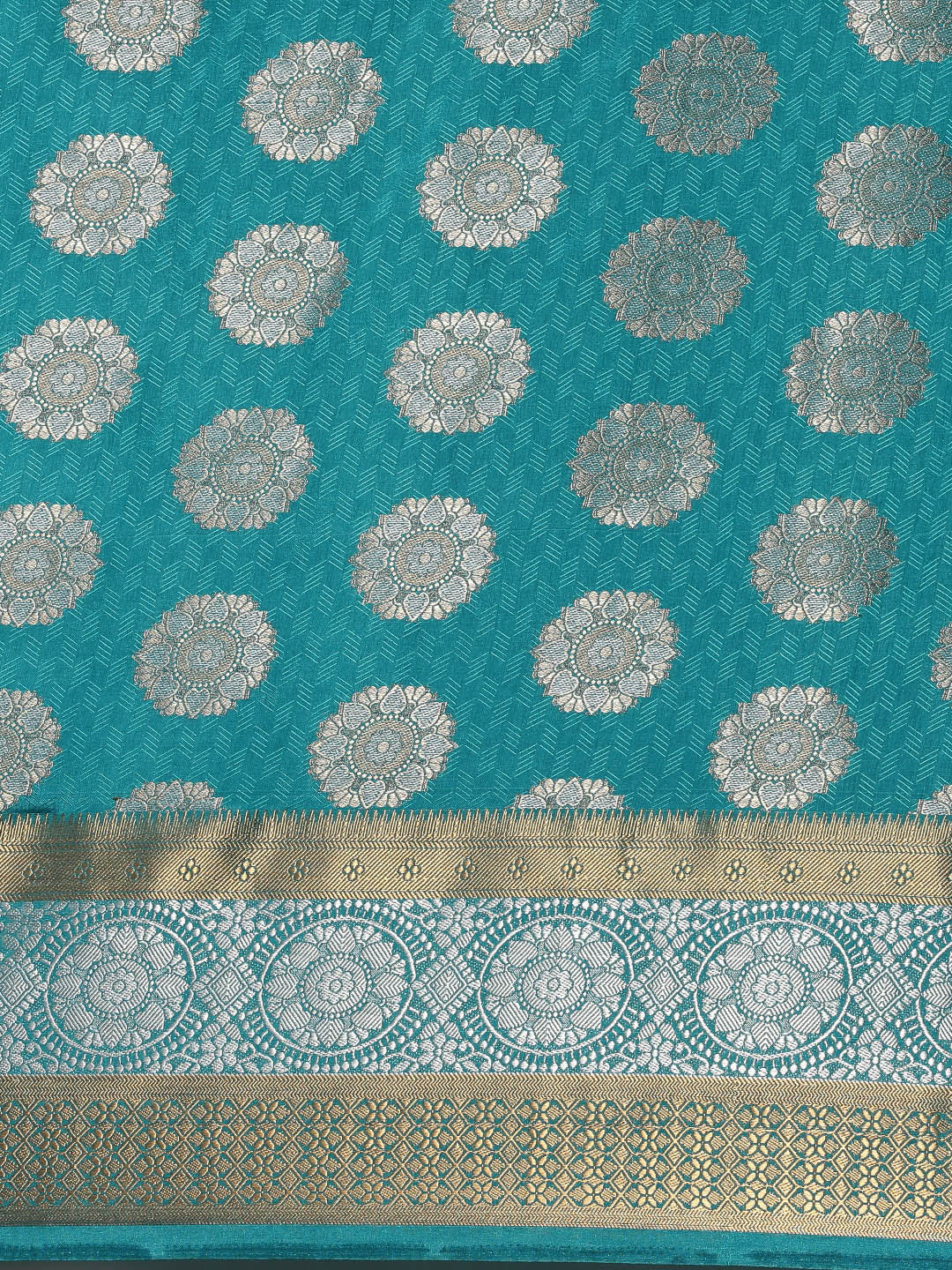 Mimosa Womens Art Silk Saree Kanjivaram Saffire Color