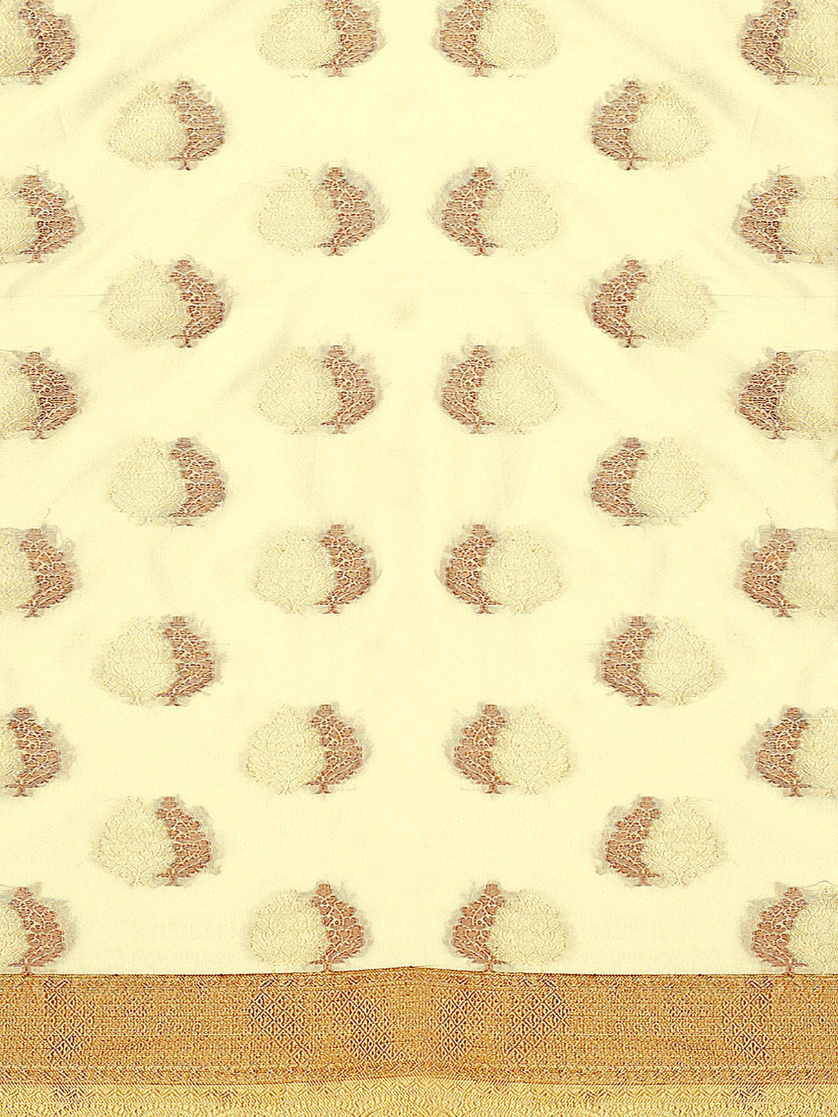 Mimosa Womens Art Silk Saree Kanjivaram Halfwhite Color