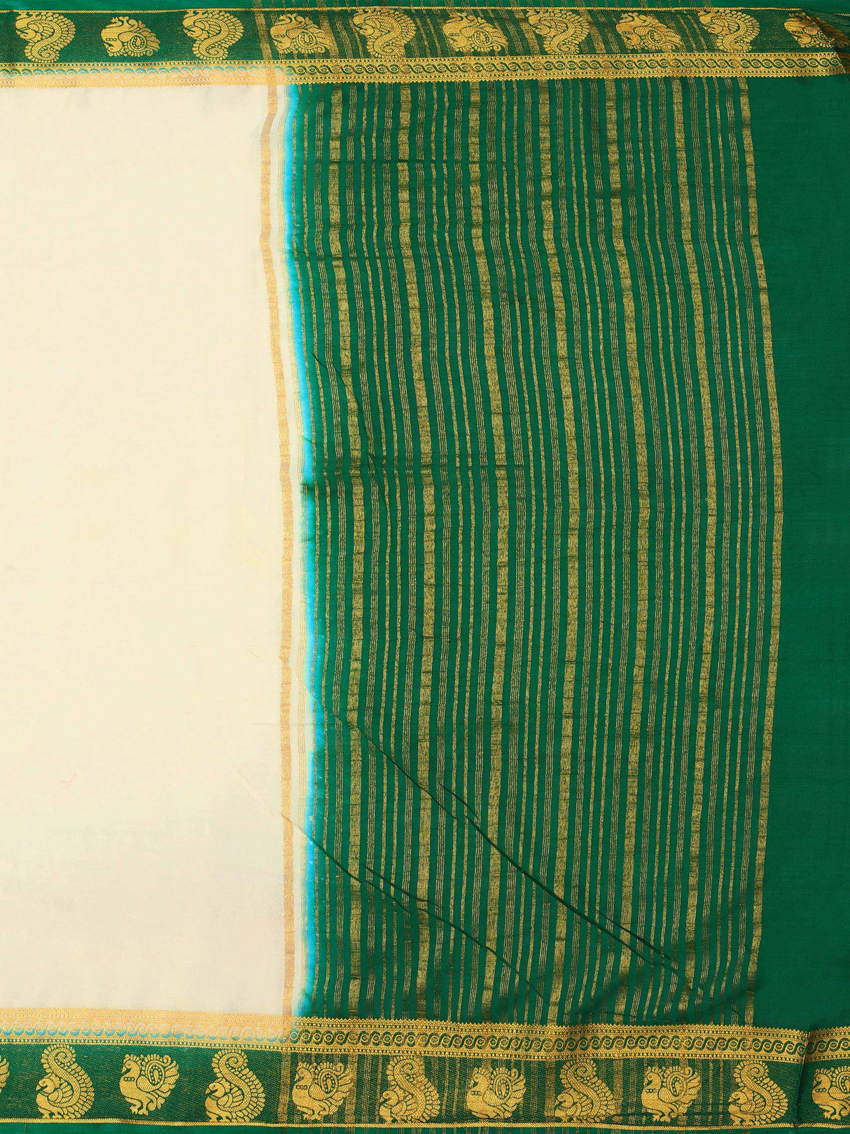 Mimosa Womens Crepe Saree Mysore Silk Halfwhite Color