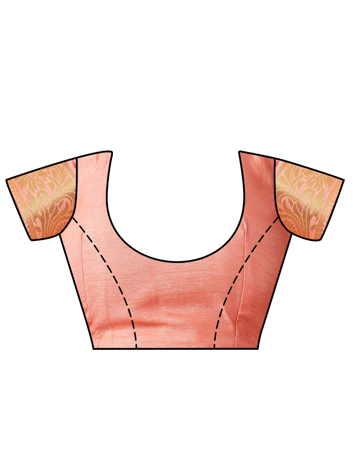 Mimosa Womens Art Silk Saree Kanjivaram Peach Color