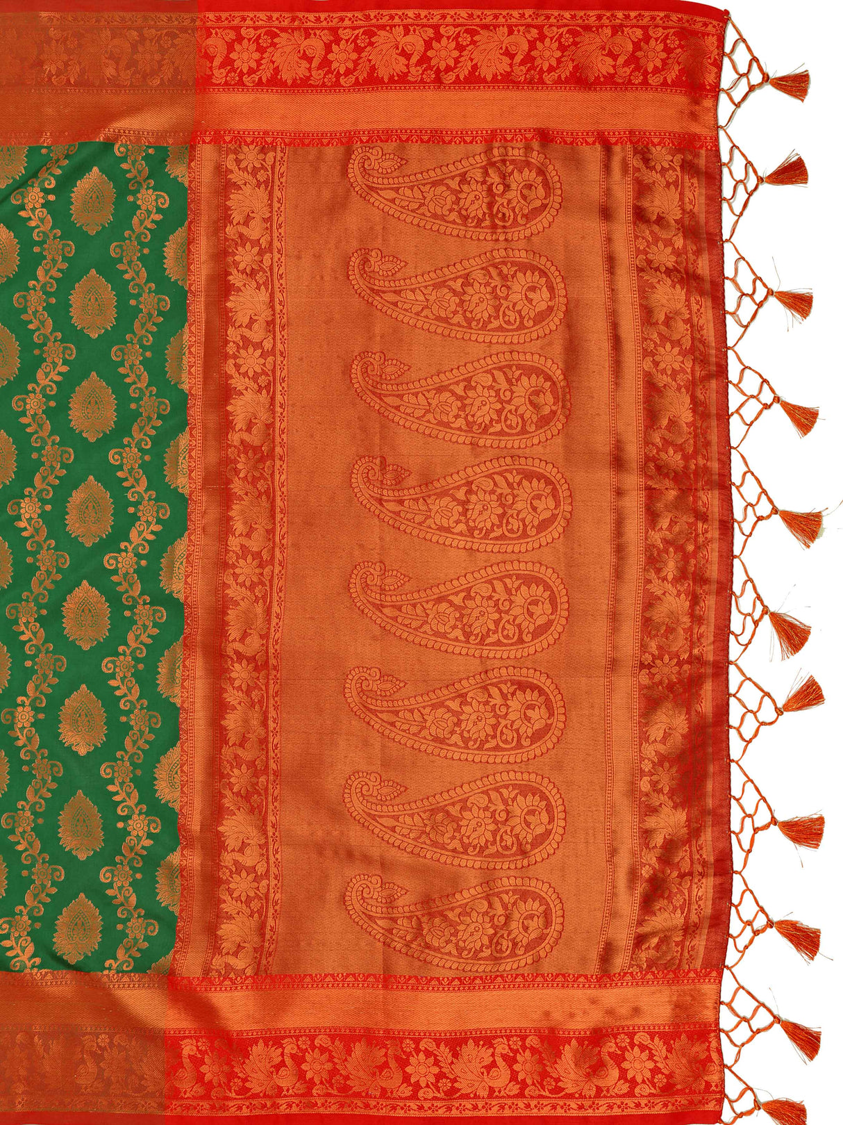 Mimosa Women's Woven Design Kanjivaram Art Silk Saree With Blouse Piece : SA0000913GRN