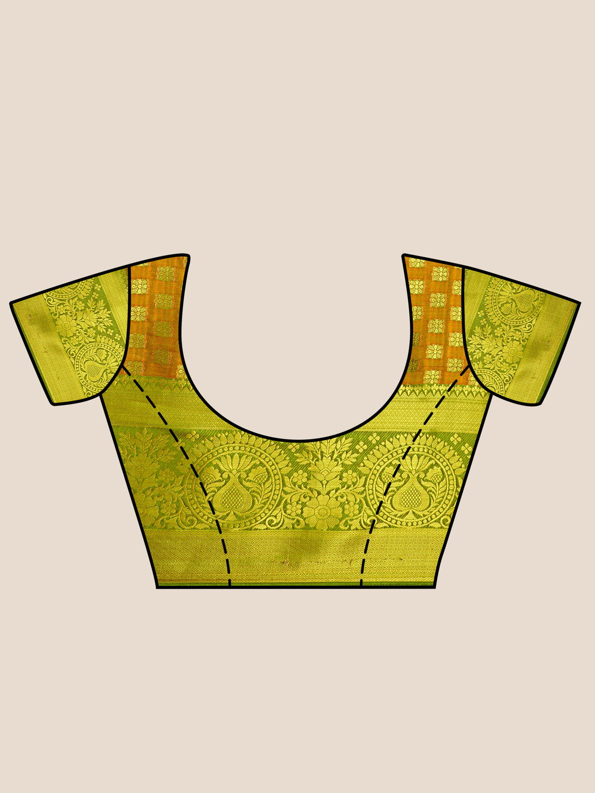 Mimosa Womens Art Silk Saree Kanjivaram Olive Color