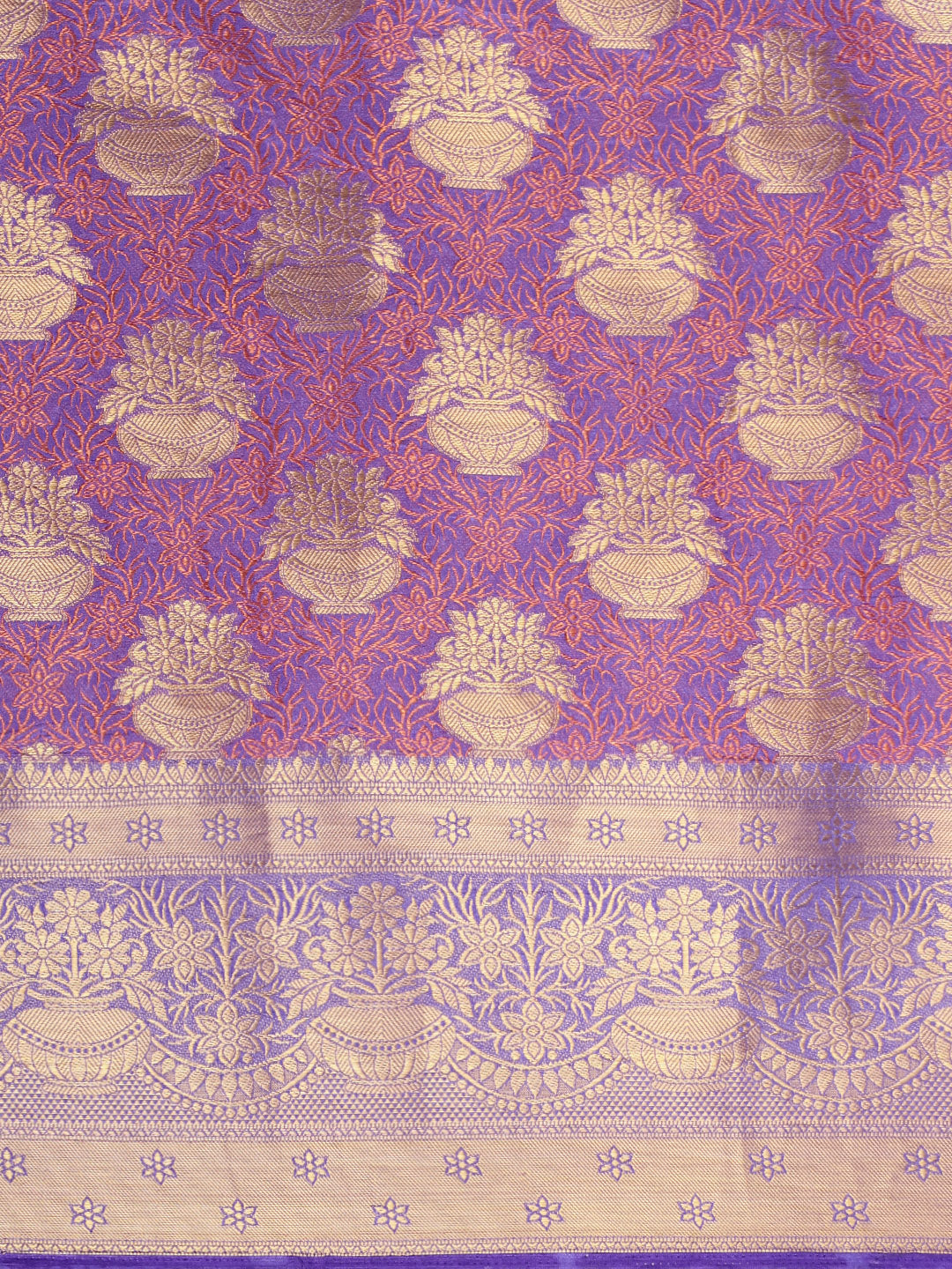 Mimosa Womens Art Silk Saree Kanjivaram Violet Color