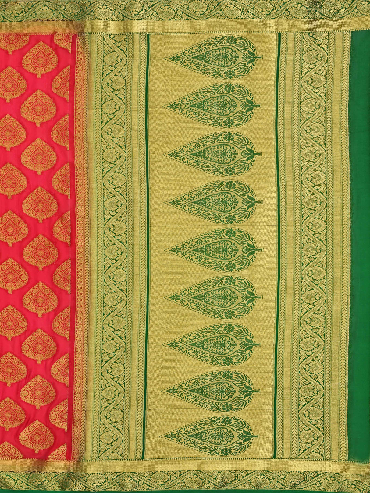 Mimosa Womens Crepe Saree Mysore Silk Red Color