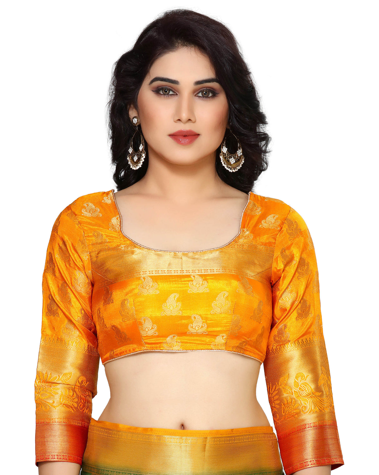 Mimosa Womens Art Silk Saree Kanjivaram BGreen Color