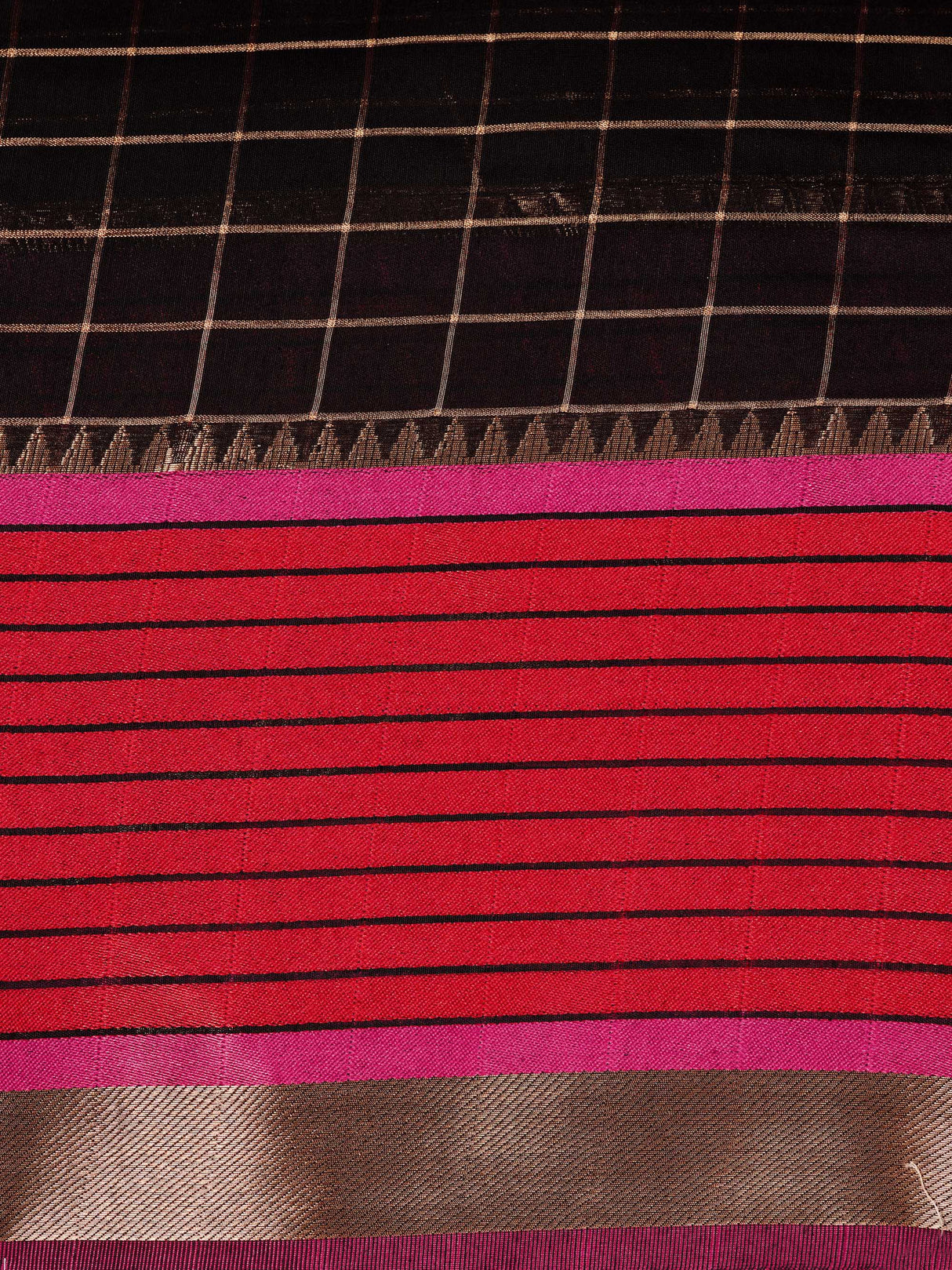 Mimosa Womens Art Silk Saree Banarasi style Black Color