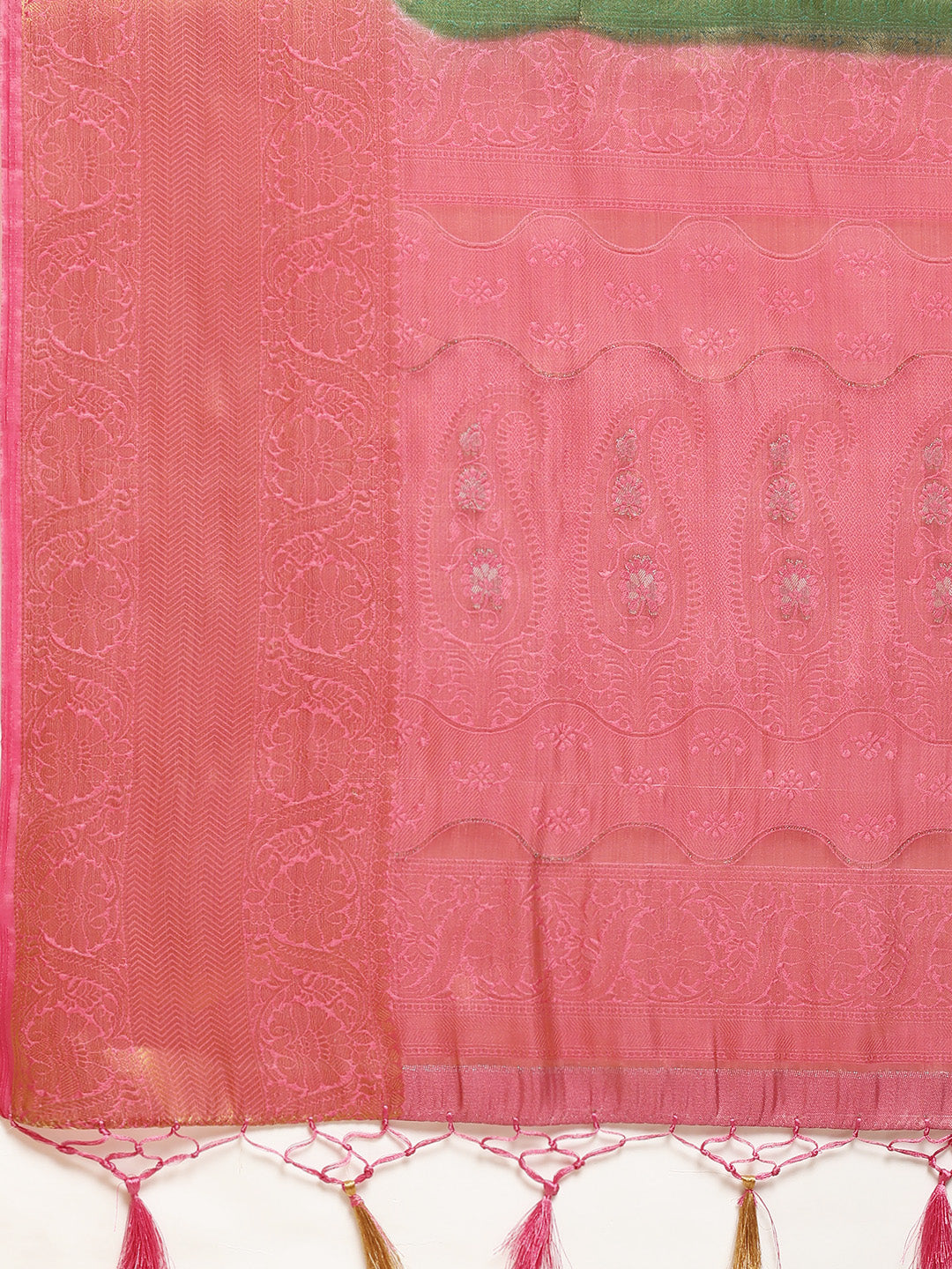 Mimosa Womens Art Silk Saree Kanjivaram Green Color