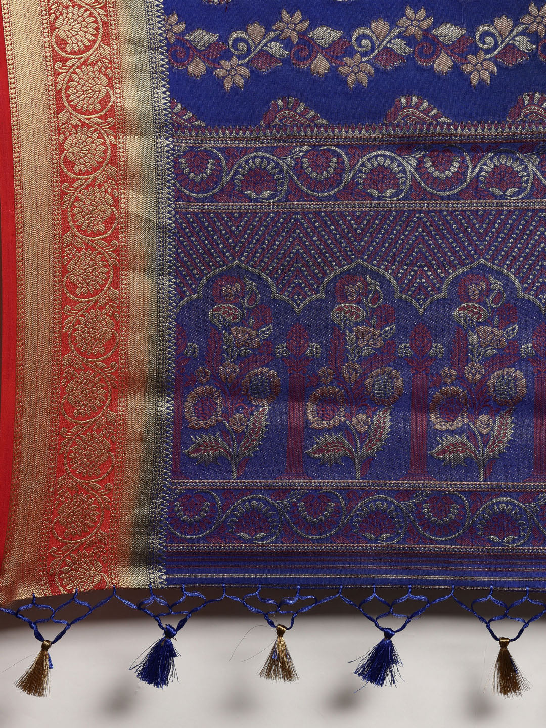 Mimosa Womens Art Silk Saree Kanjivaram Royal Blue Color