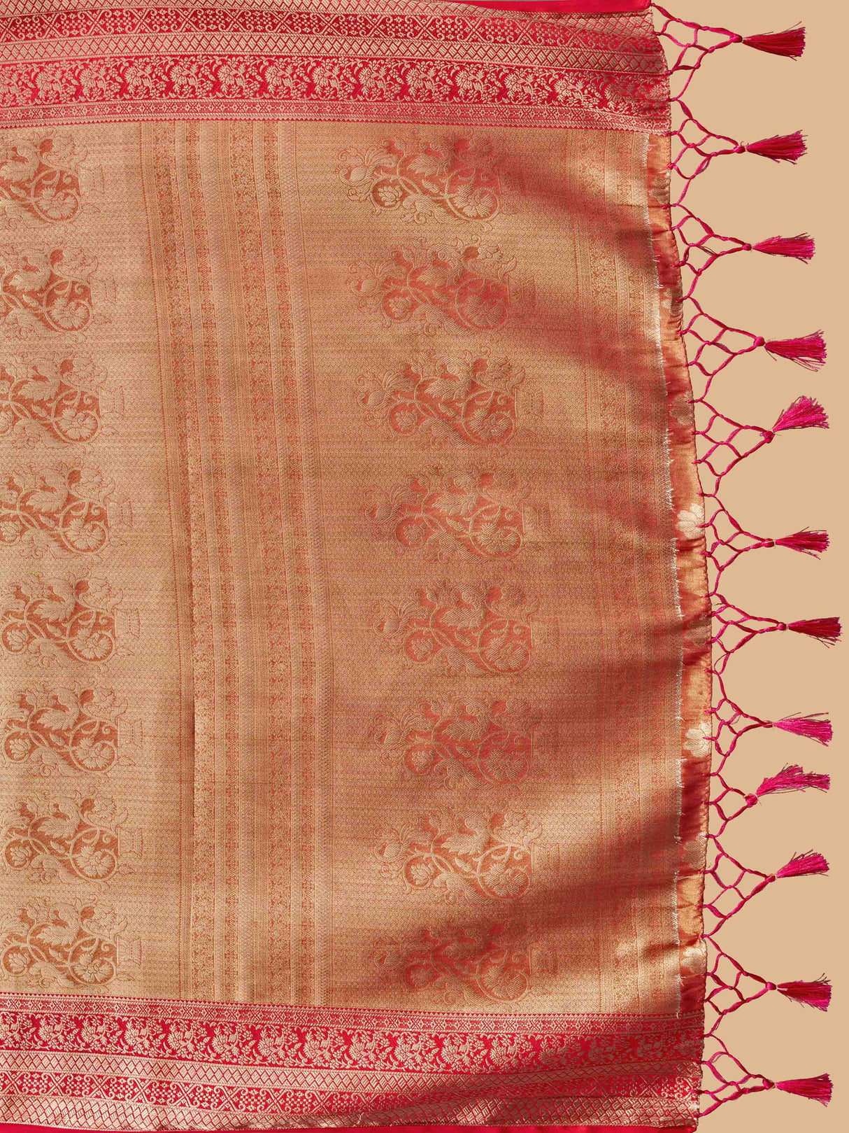 Mimosa Women's Woven Design Kanjivaram Style Art Silk Saree With Blouse Piece : SA0000374NVFREE