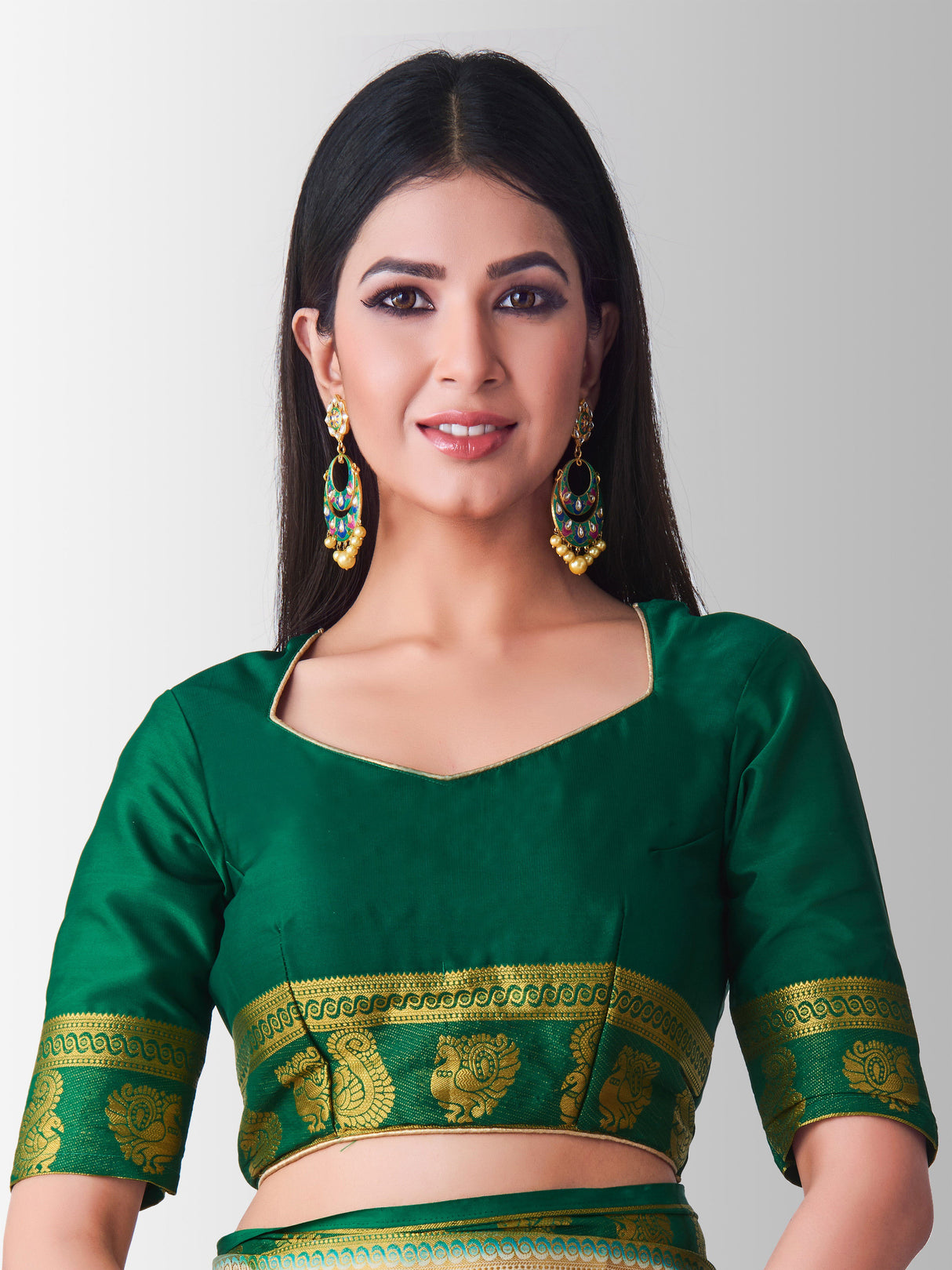 Mimosa Womens Crepe Saree Mysore Silk Halfwhite Color