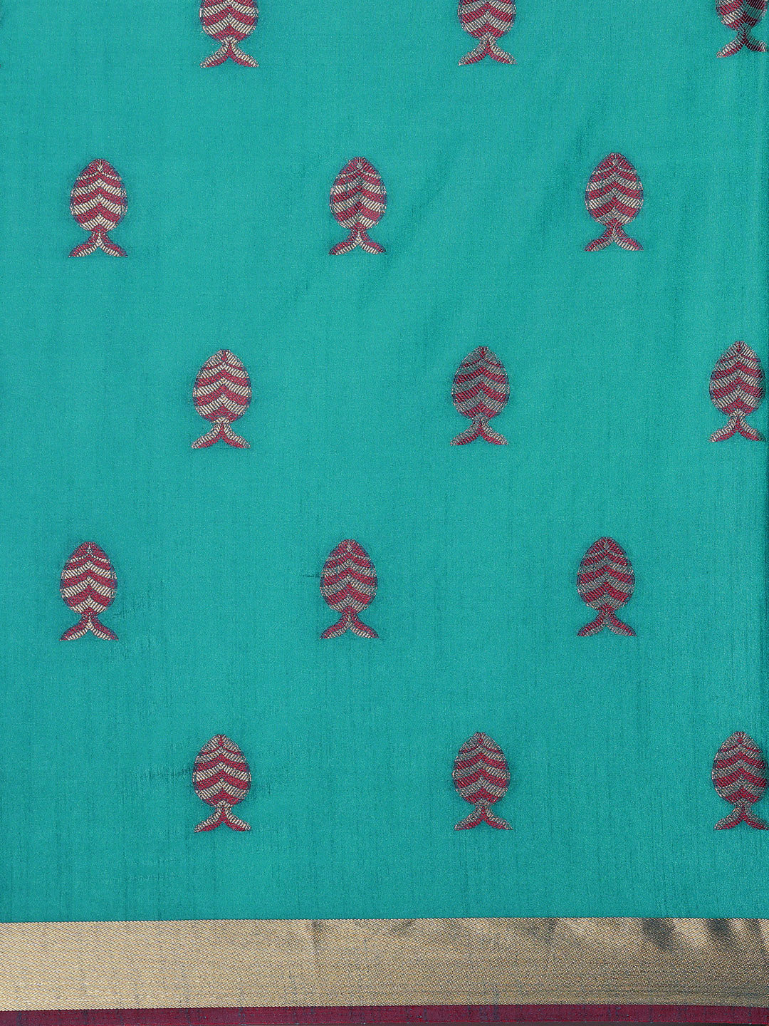 Mimosa Womens Art Silk Saree Kanjivaram style Saffire Color