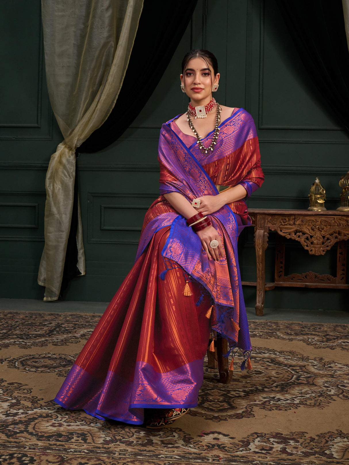 Mimosa Women's Woven Design Kanjivaram Art Silk Saree With Blouse Piece : SA0000914MR