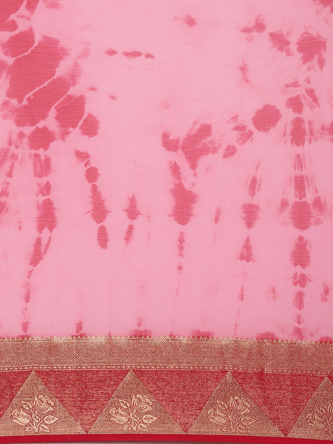 Mimosa Womens Chiffon Saree Banarasi style Pink Color