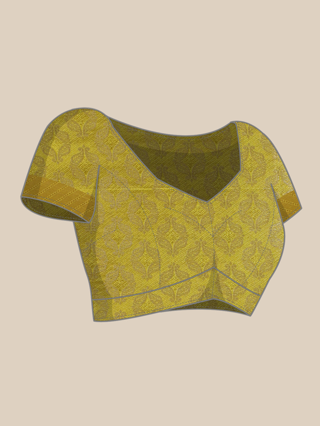 Mimosa Womens Art Silk Saree Kanjivaram Olive Color