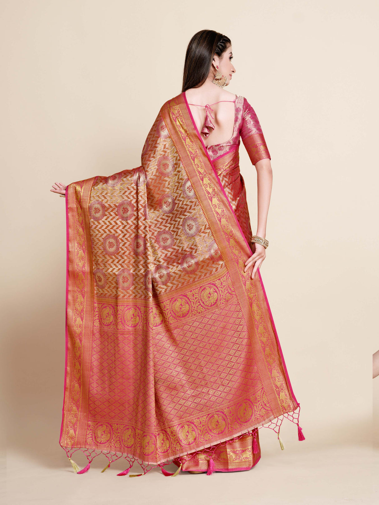 Mimosa Womens Art Silk Saree Kanjivaram Maroon Color